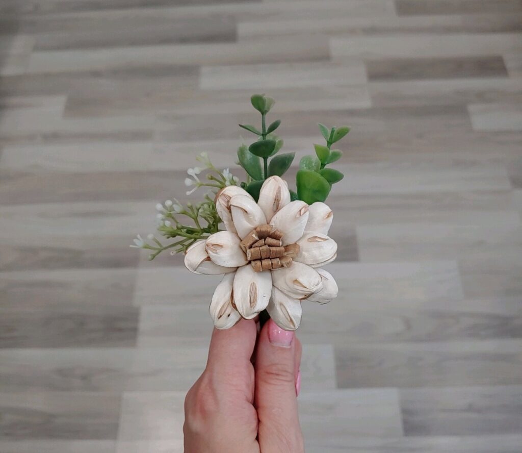 Boutonnieres by Painted Petals, handcrafted sola wood florals, Deltona, Florida