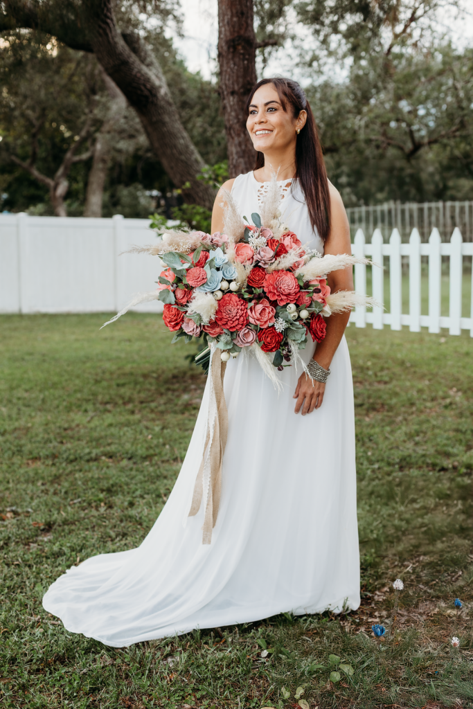 Bridal Bouquets by Painted Petals, handcrafted sola wood florals, Deltona, Florida