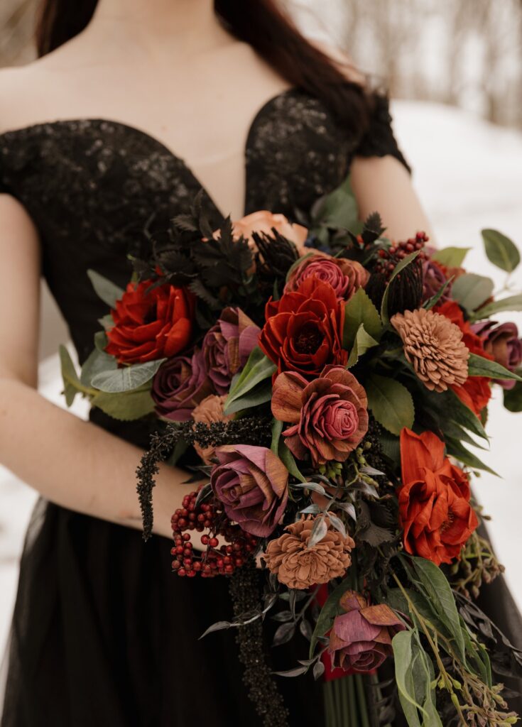 Bridal Bouquets by Painted Petals, handcrafted sola wood florals, Deltona, Florida
