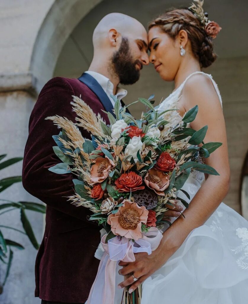 Bridal Bouquets by Painted Petals, handcrafted sola wood florals, Deltona, Florida
