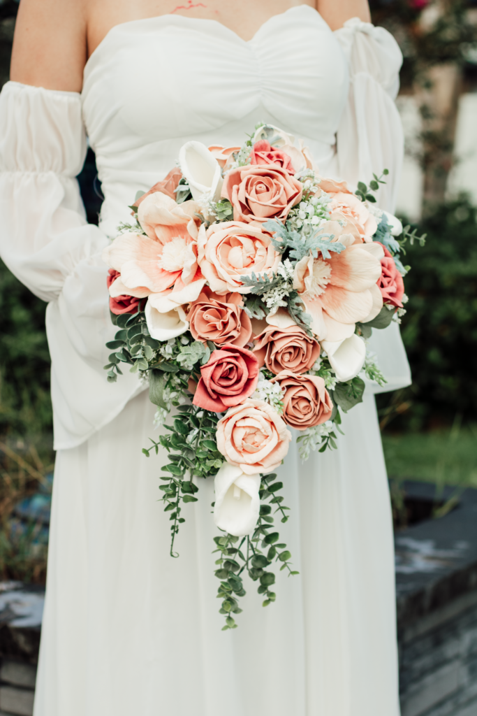 Bridal Bouquets by Painted Petals, handcrafted sola wood florals, Deltona, Florida