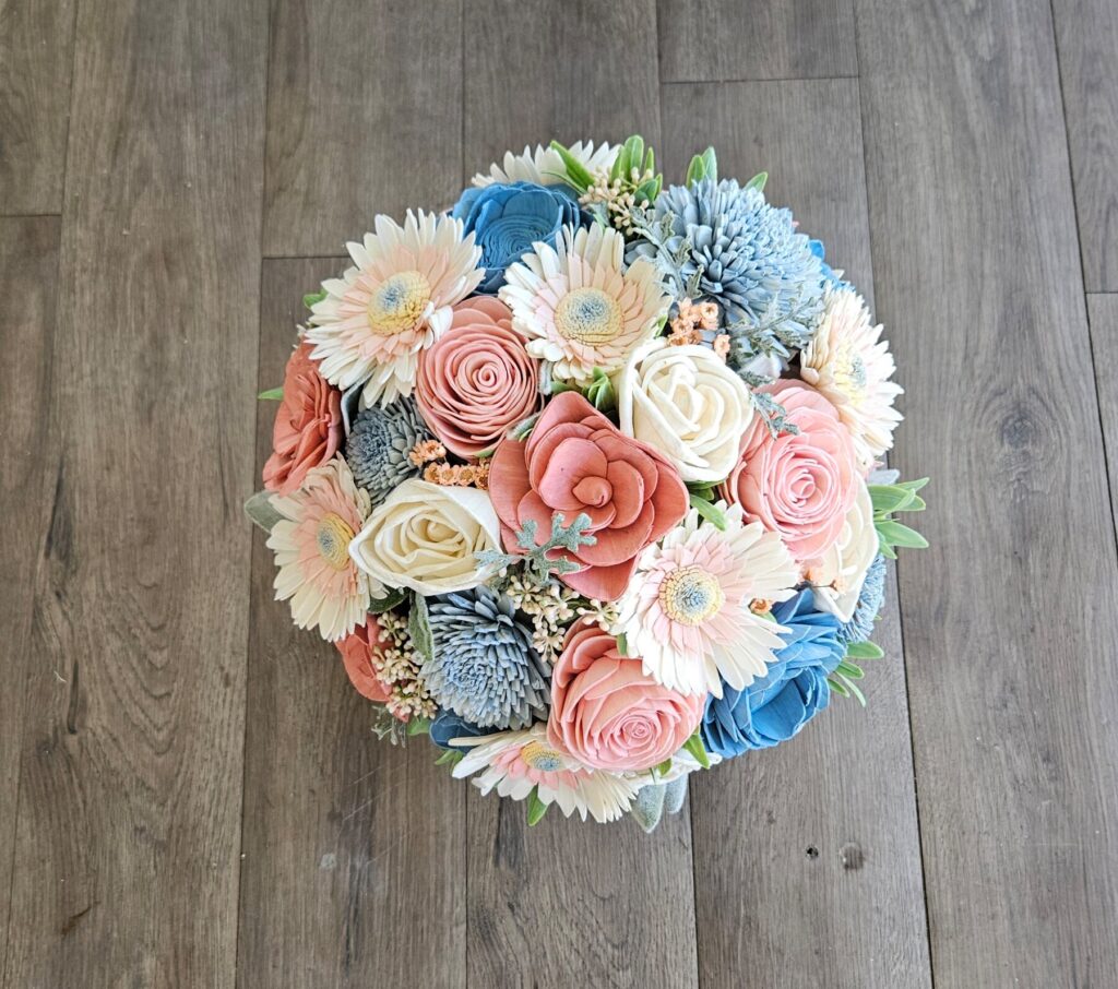Bridal Bouquets by Painted Petals, handcrafted sola wood florals, Deltona, Florida
