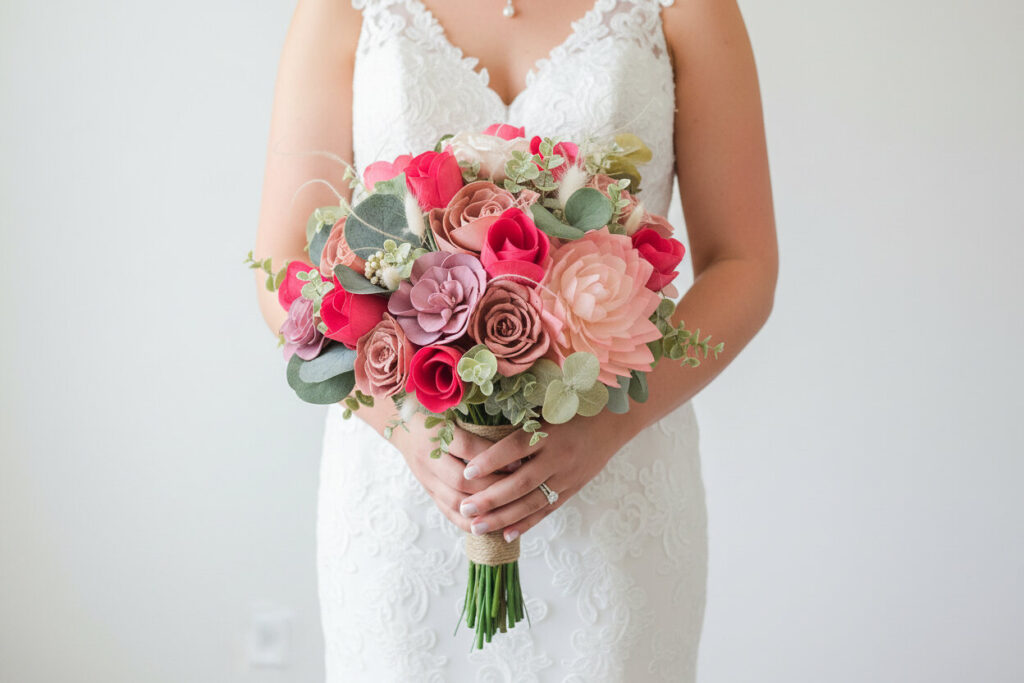 Bridal Bouquets by Painted Petals, handcrafted sola wood florals, Deltona, Florida