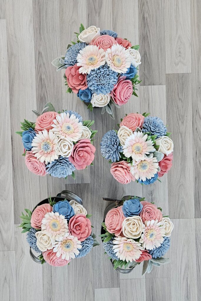 Bridesmaids by Painted Petals, handcrafted sola wood florals, Deltona, Florida