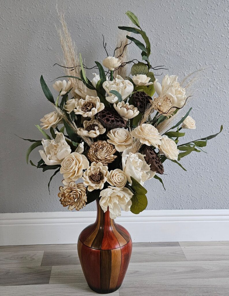 Everyday Arrangements by Painted Petals, handcrafted sola wood florals, Deltona, Florida