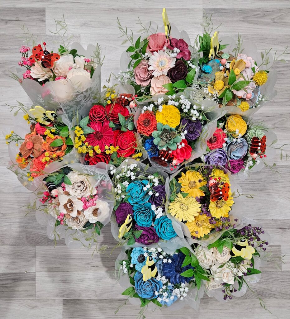 Everyday Arrangements by Painted Petals, handcrafted sola wood florals, Deltona, Florida