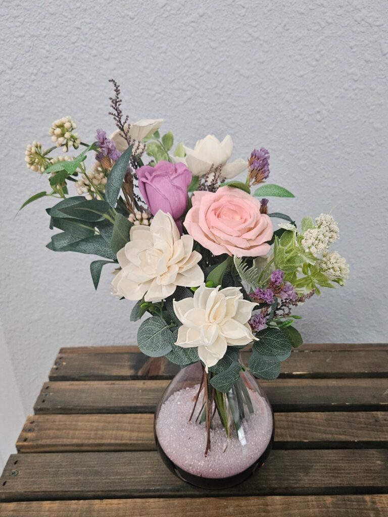 Everyday Arrangements by Painted Petals, handcrafted sola wood florals, Deltona, Florida