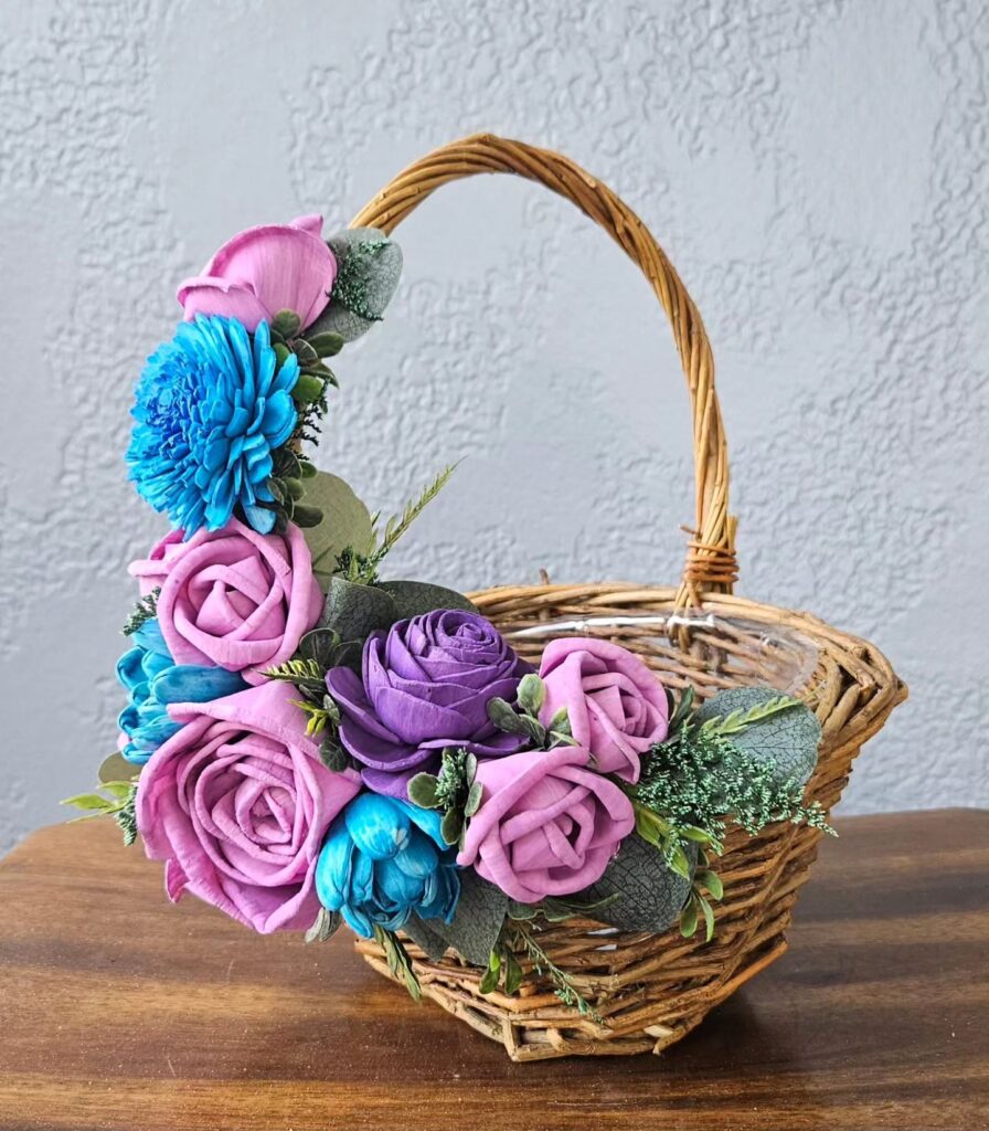Flower Girls by Painted Petals, handcrafted sola wood florals, Deltona, Florida