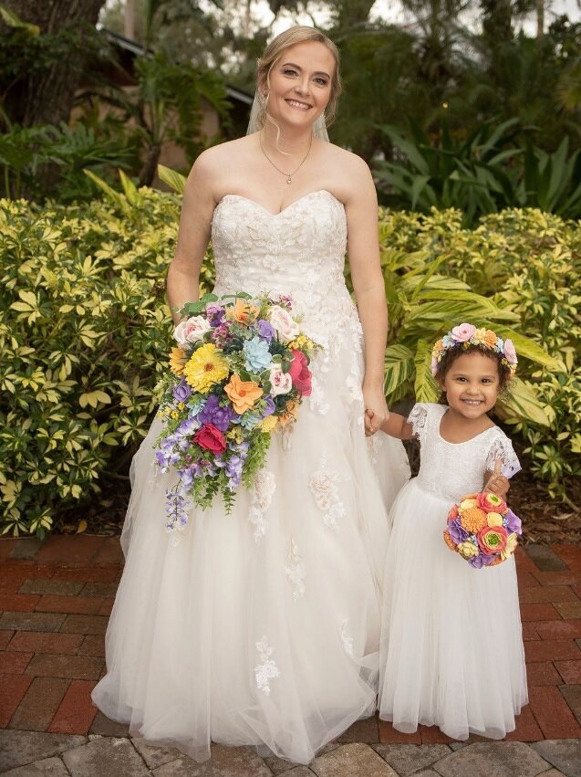 Flower Girls by Painted Petals, handcrafted sola wood florals, Deltona, Florida
