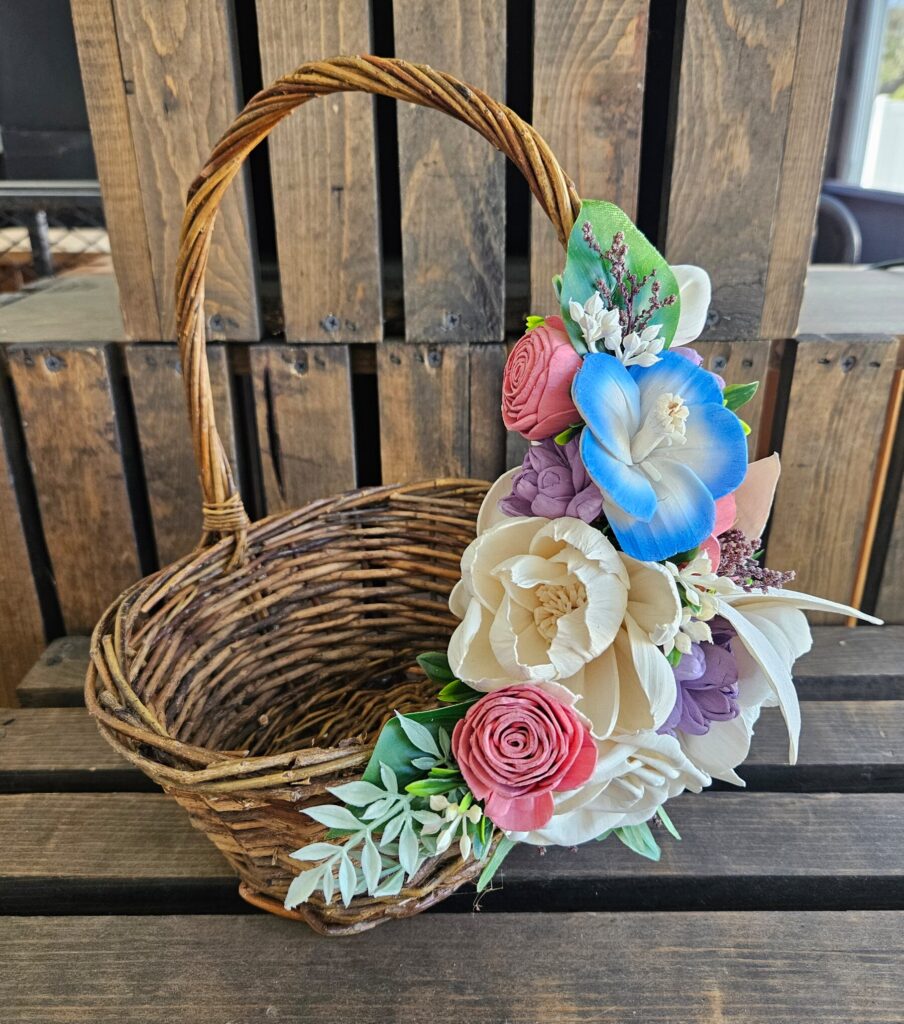 Flower Girls by Painted Petals, handcrafted sola wood florals, Deltona, Florida